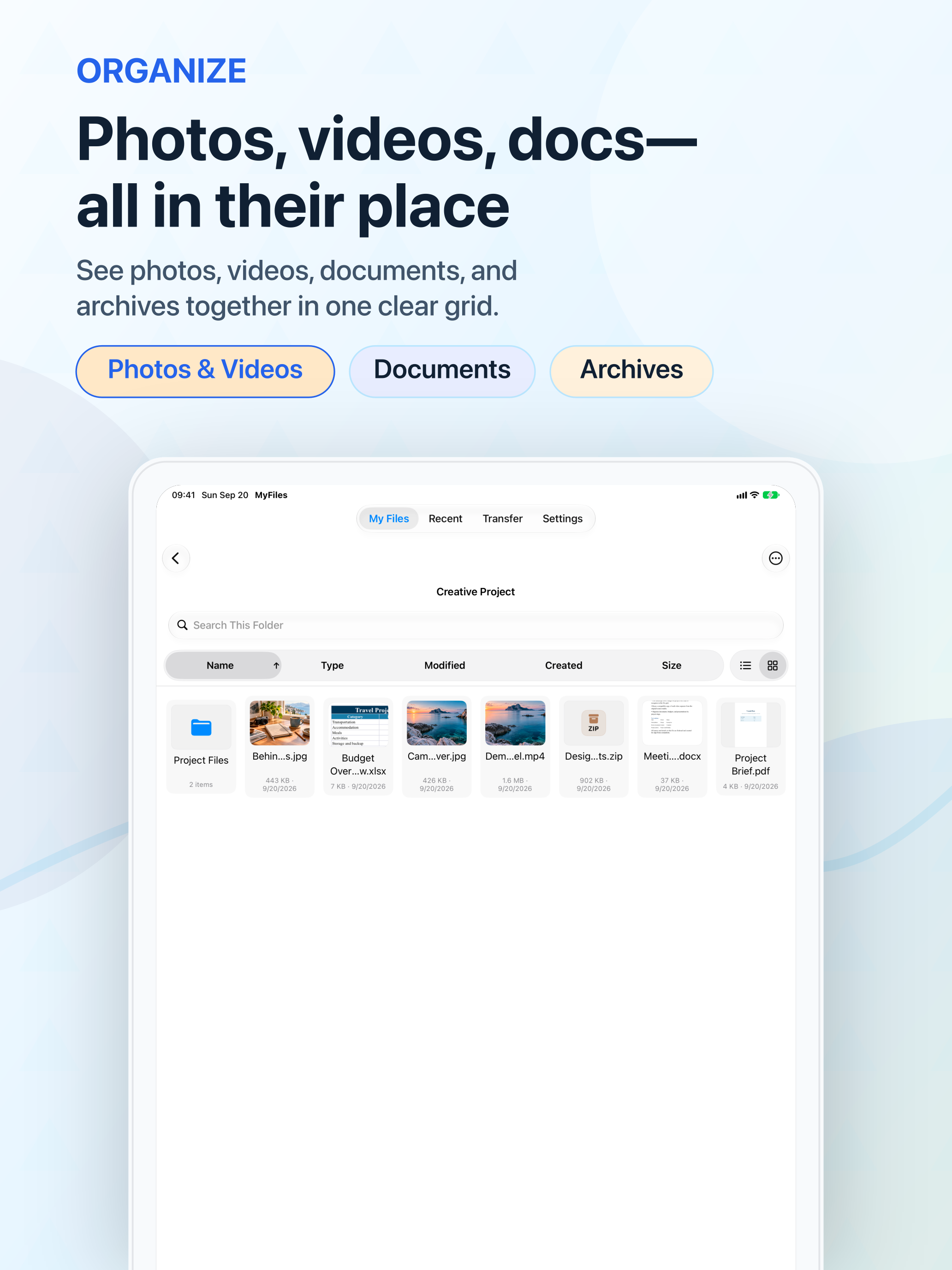 Photos, videos, and docs in one place