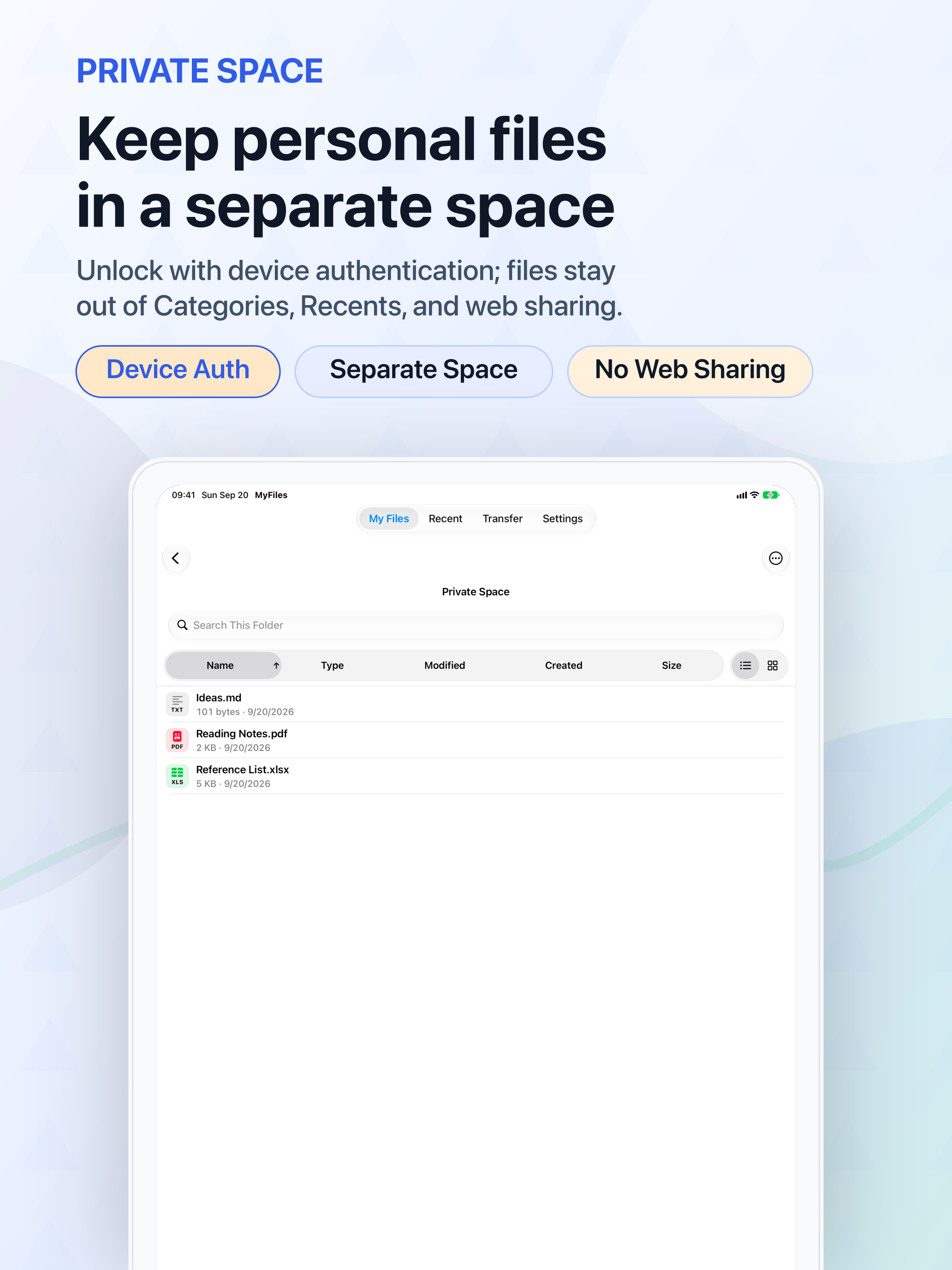 Keep personal files separate