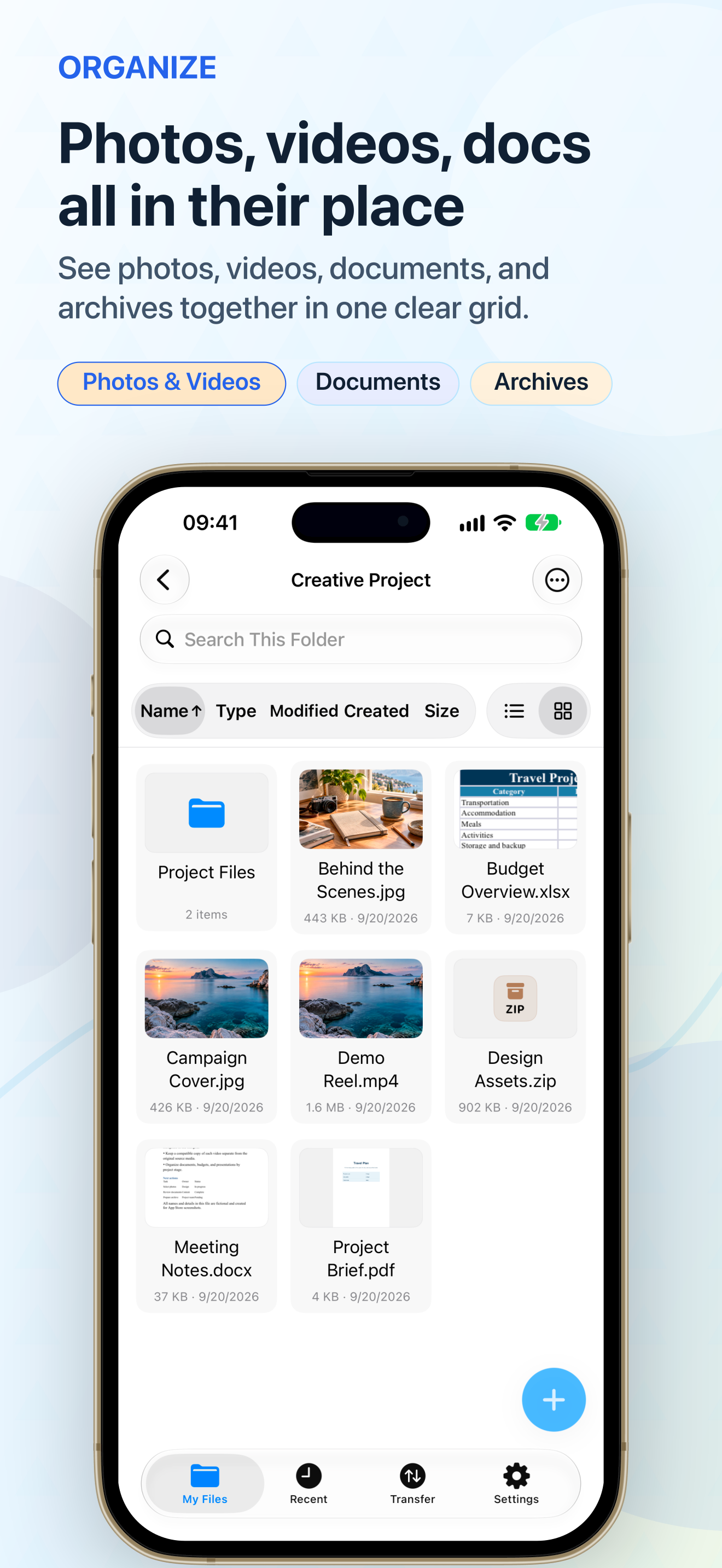 Photos, videos, and docs in one place