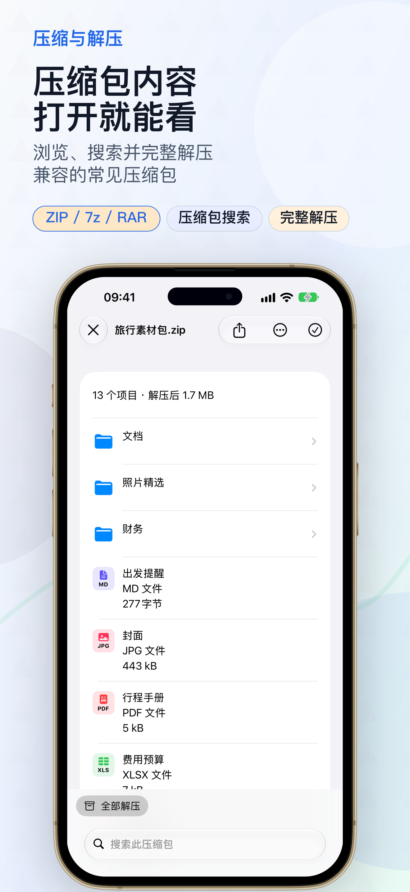 压缩包内容打开就能看
