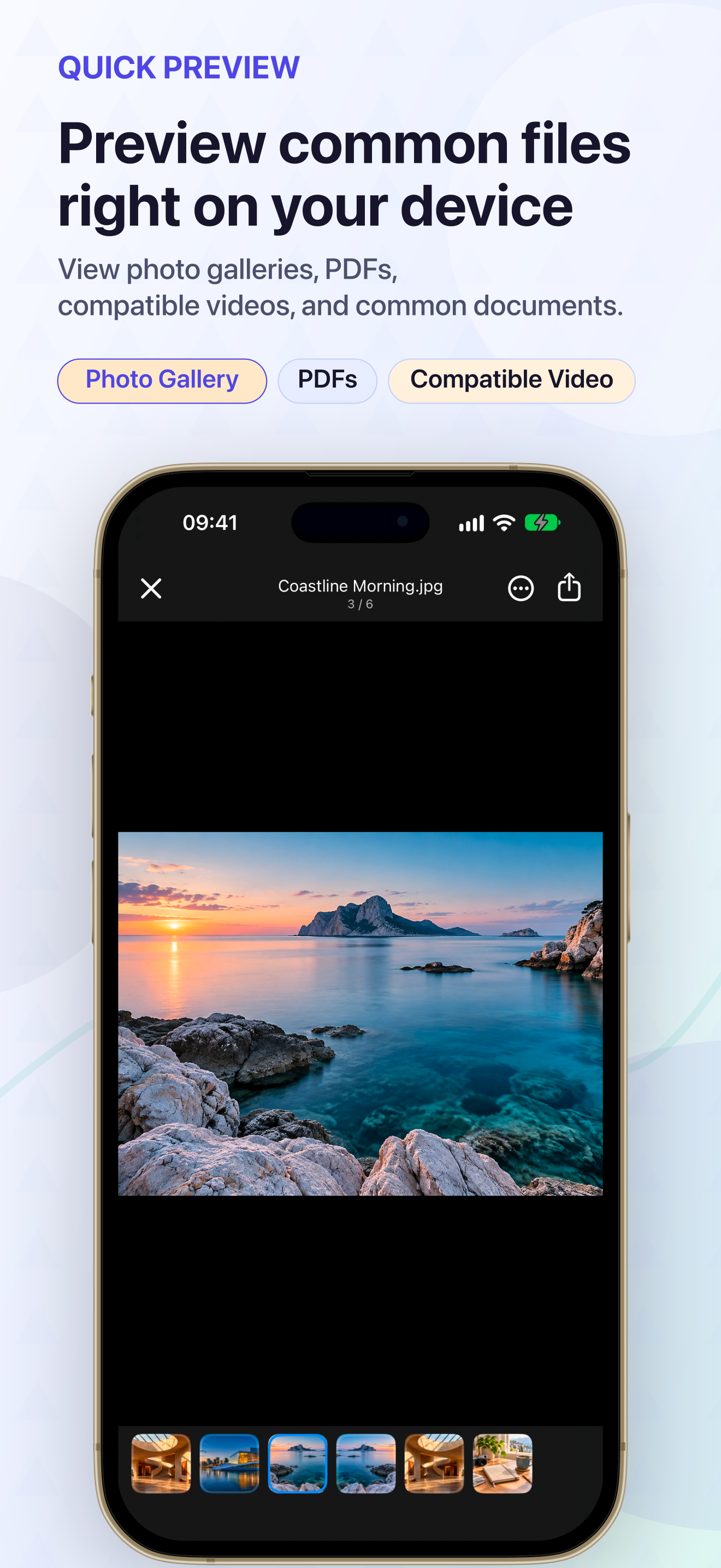 Preview common files on device