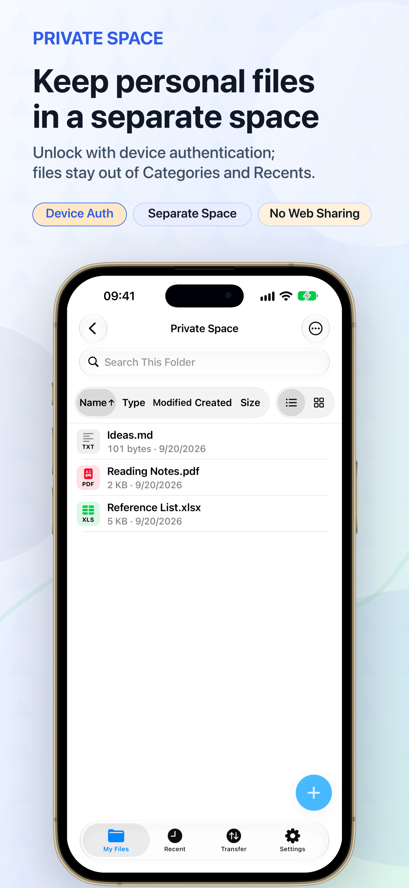 Keep personal files separate